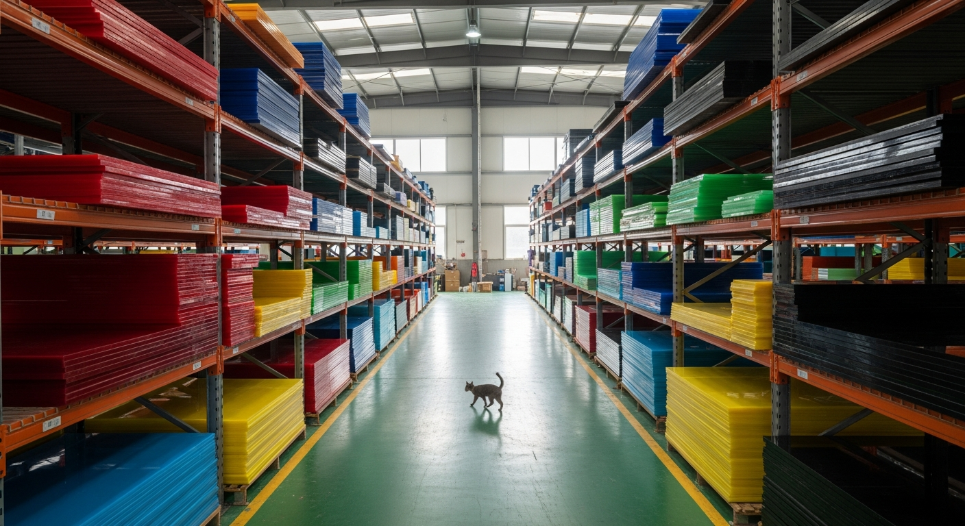 马来西亚亚克力板材仓库与探索中的猫咪