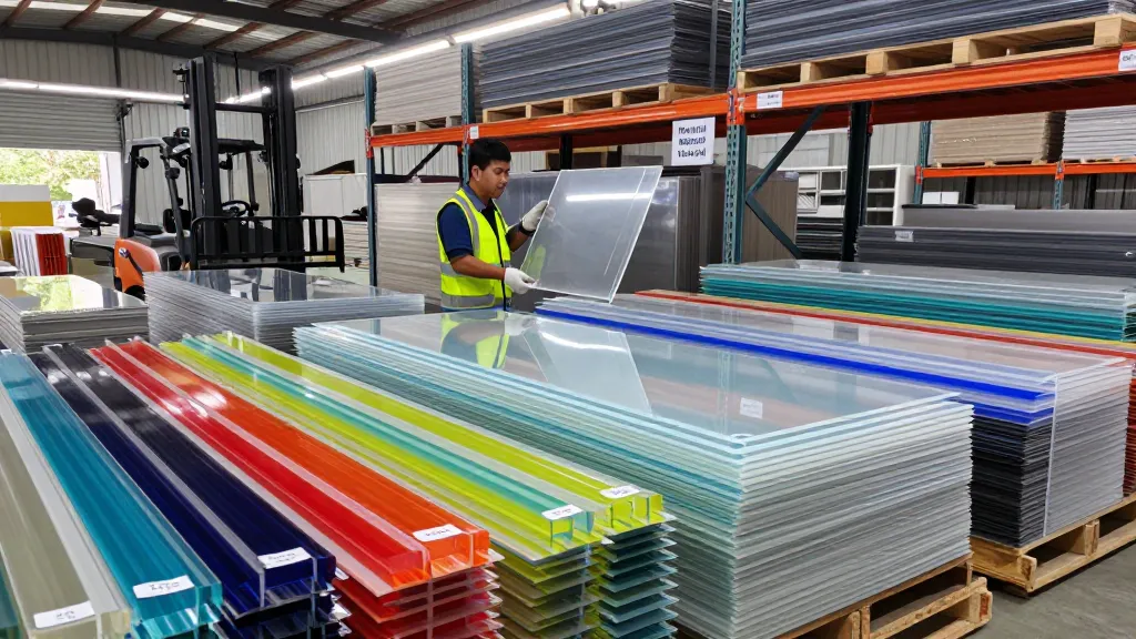 Kemudahan penyimpanan keping akrilik Malaysia yang teratur di Shah Alam dengan semakan kawalan kualiti