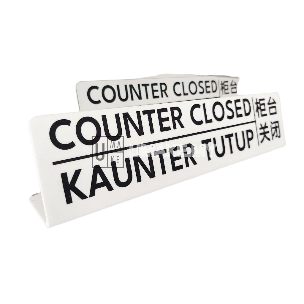 Counter Closed Acrylic Sign