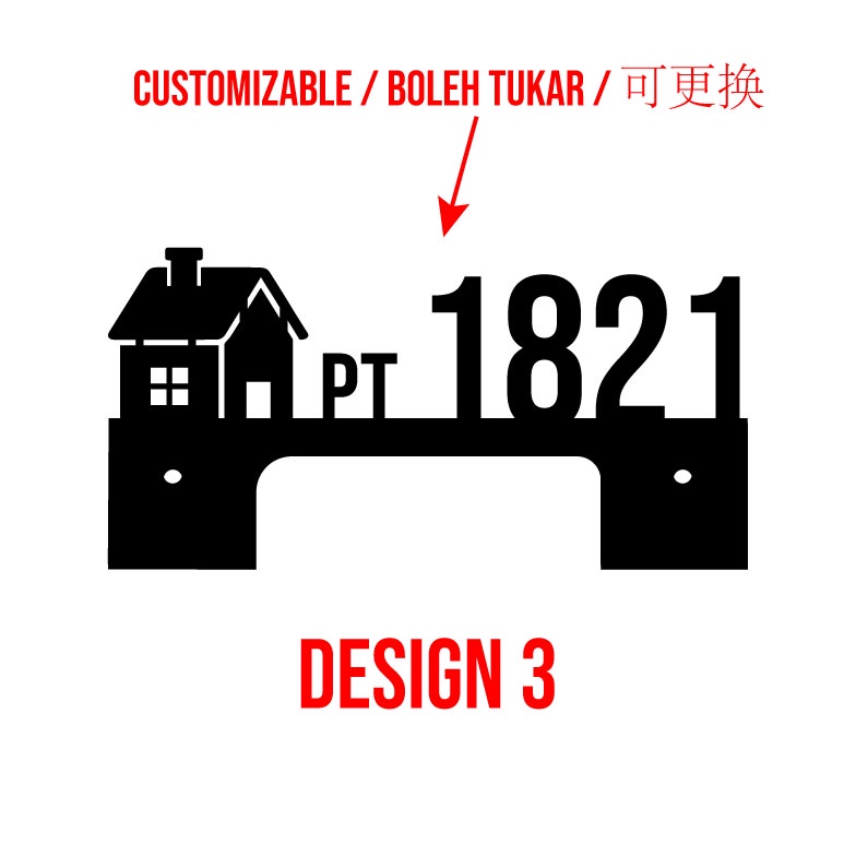 Reka bentuk solar LED 3 - nombor tebal