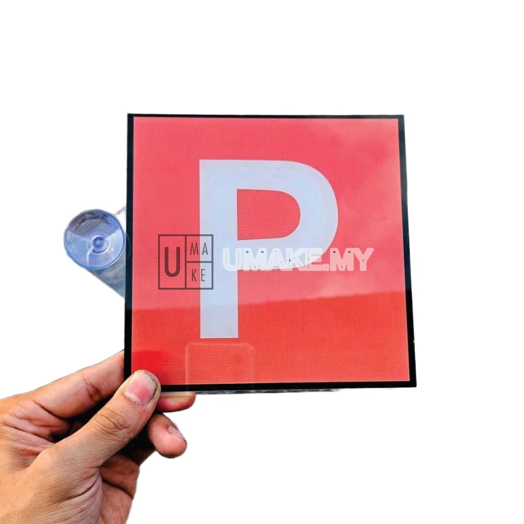 Acrylic P License Sign with Suction Cup (2pcs)