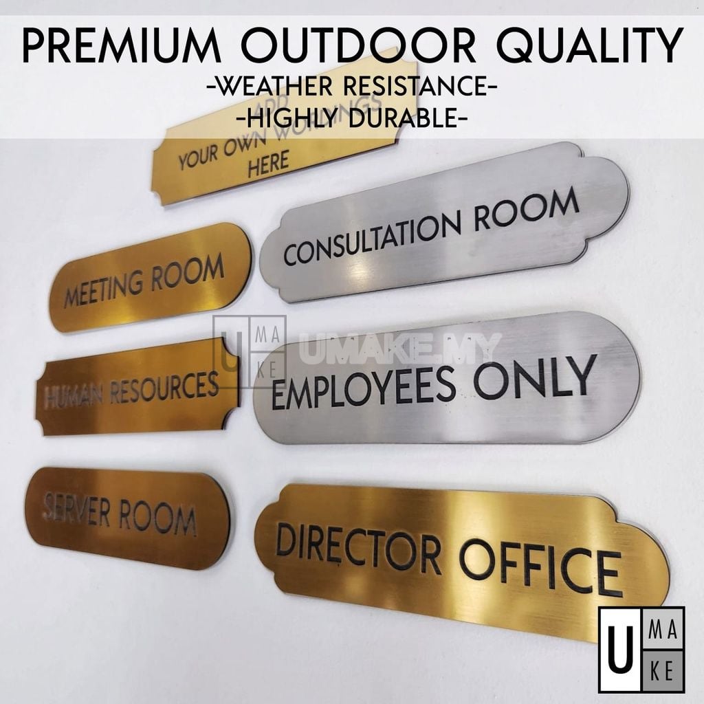 Acrylic door sign shape option 1 - rectangle with rounded ends