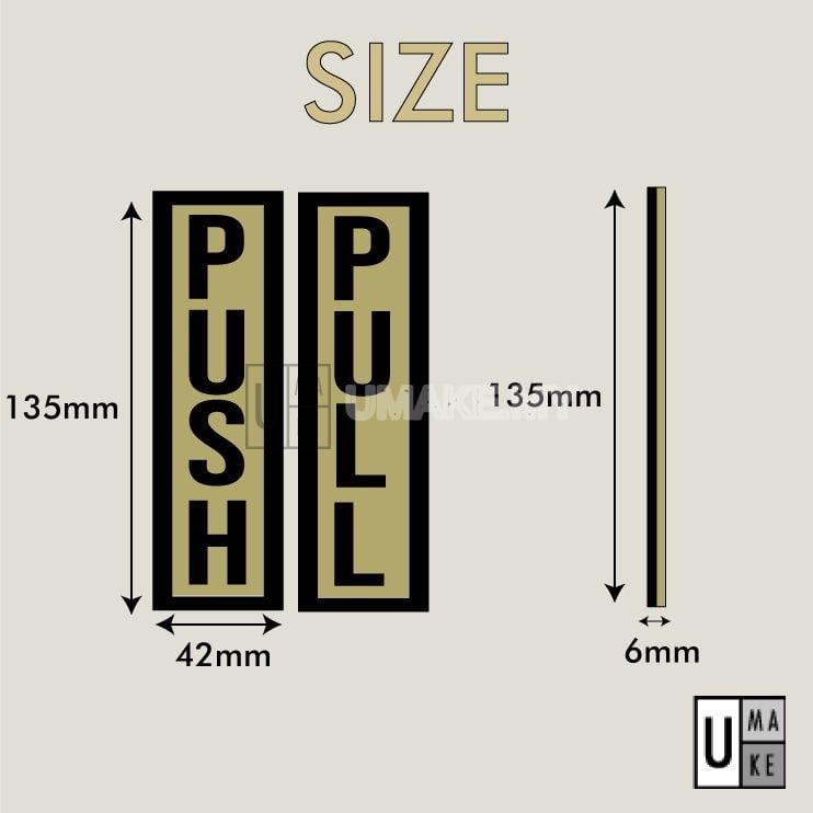 3D push pull sign close-up showing two-layer acrylic detail