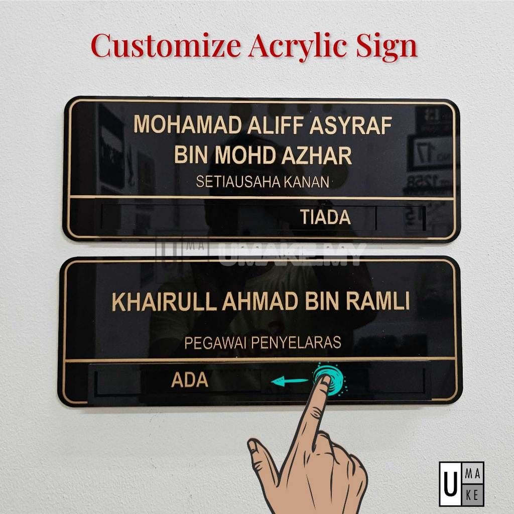 Sliding door sign showing Vacant and Occupied status