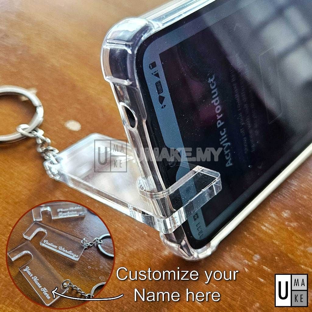 Keychain nama akrilik peribadi ukiran laser di Malaysia
