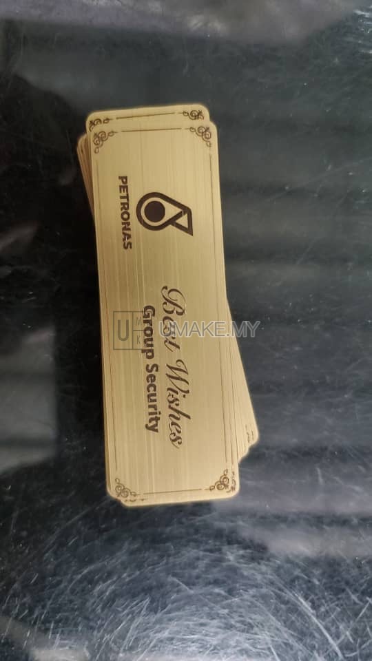 engraved gold stainless steel label for petronas