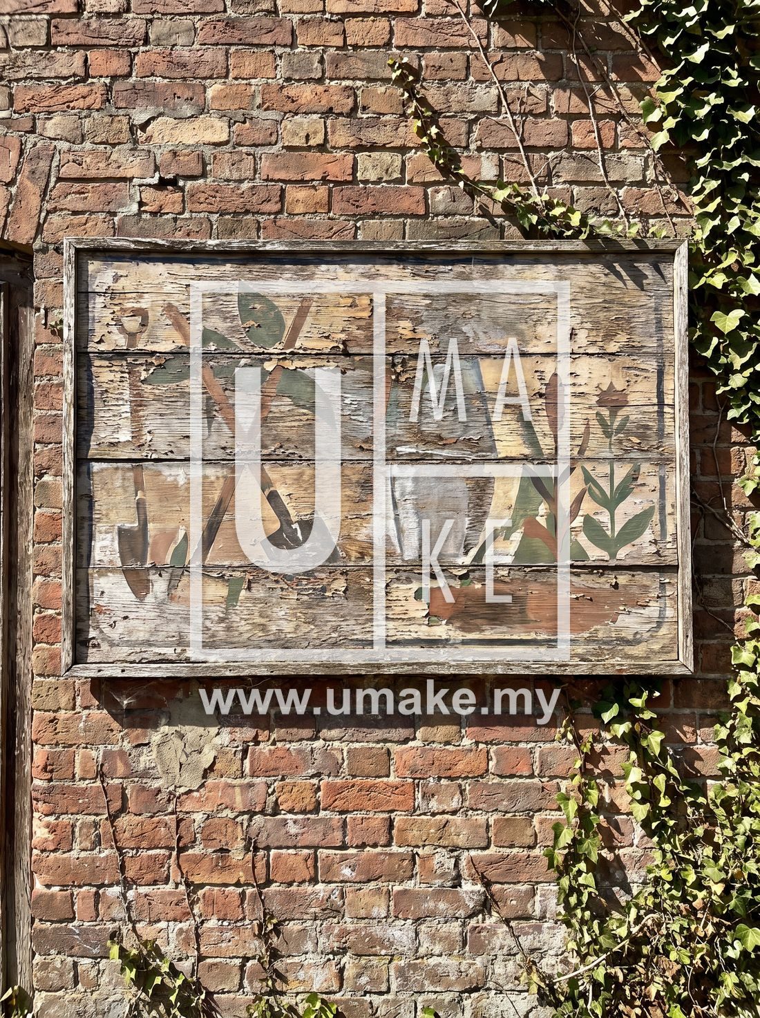 A flat printed flat-cut signboard on a shop wall