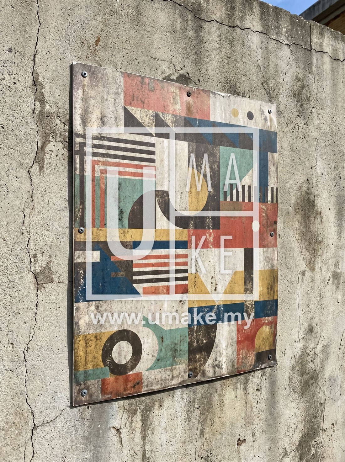 A direct-printed PVC foam board sign on a wall