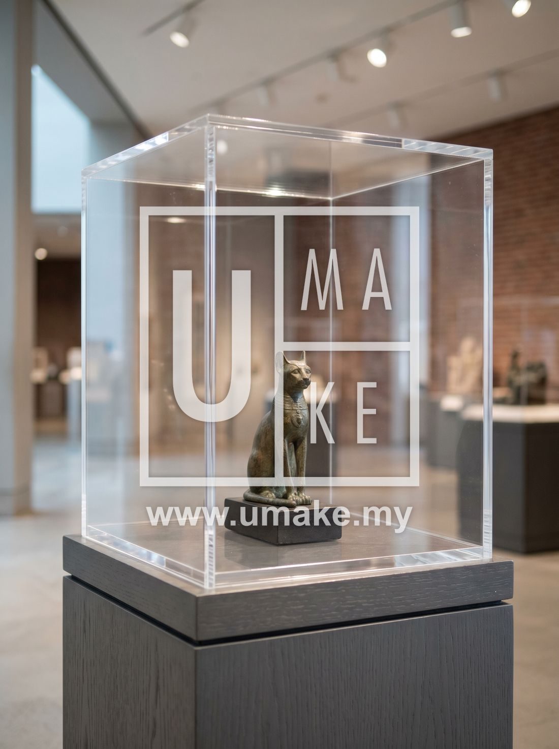 A sparkling clean acrylic display case with no streaks