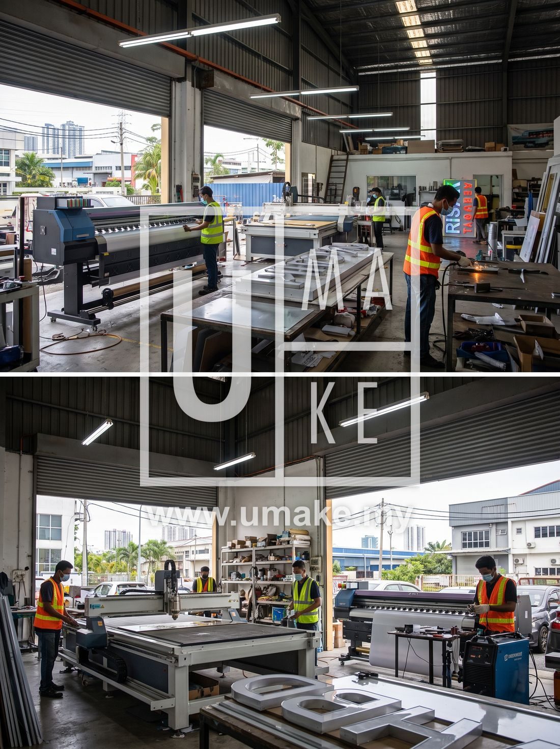 A signage factory in Shah Alam producing signboards