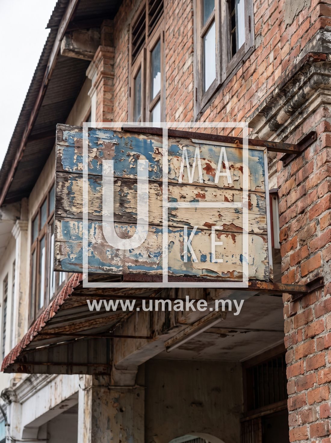 Stainless steel box-up shopfront signage by UMAKE