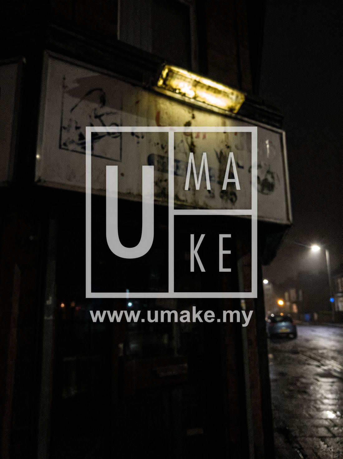 Stainless steel box-up shopfront signage by UMAKE