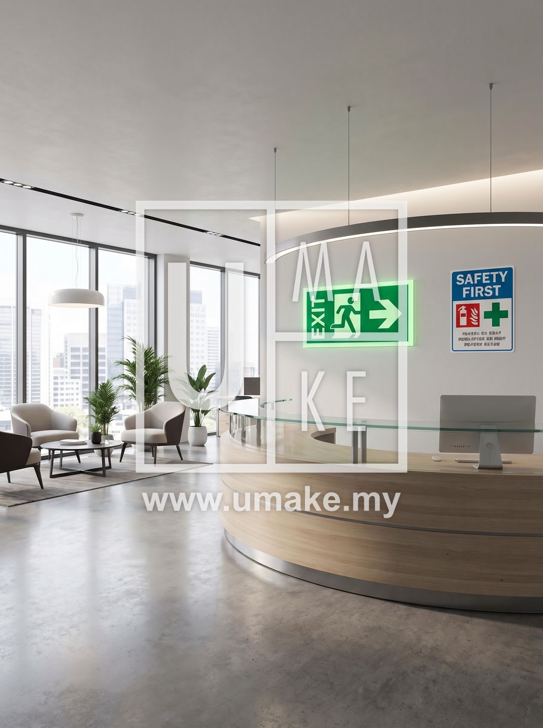 Office reception safety signage