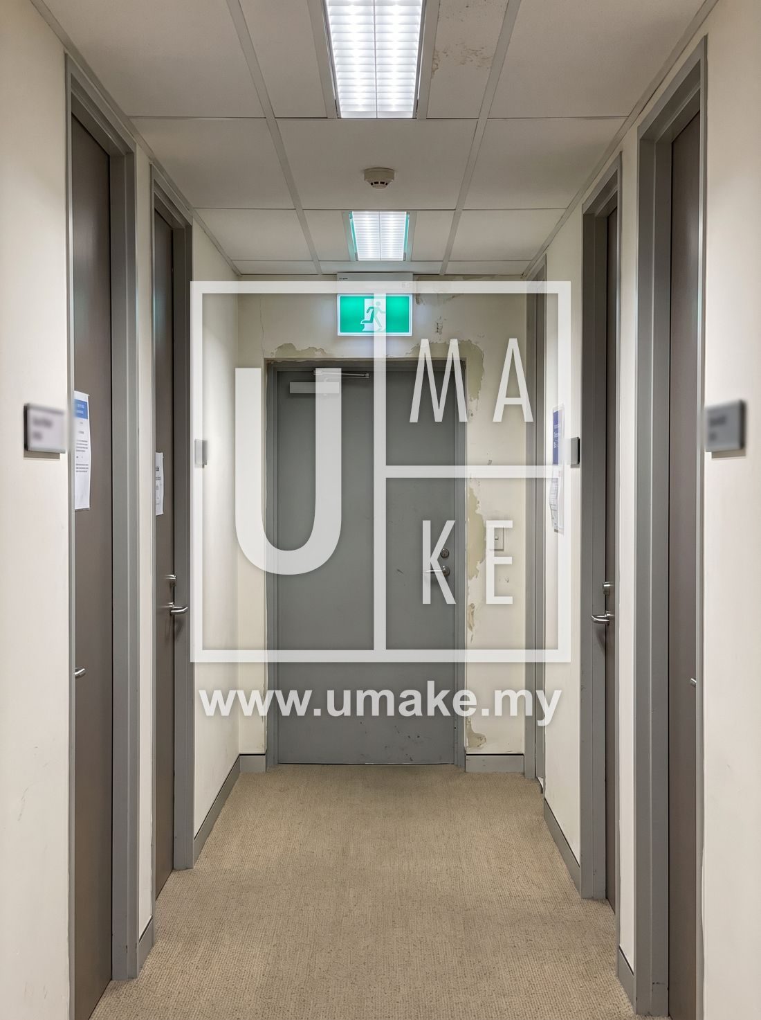 Acrylic emergency exit and safety signage by UMAKE