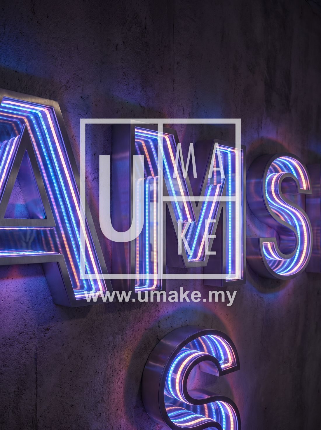 Trendy LED neon signage by UMAKE Malaysia 2026