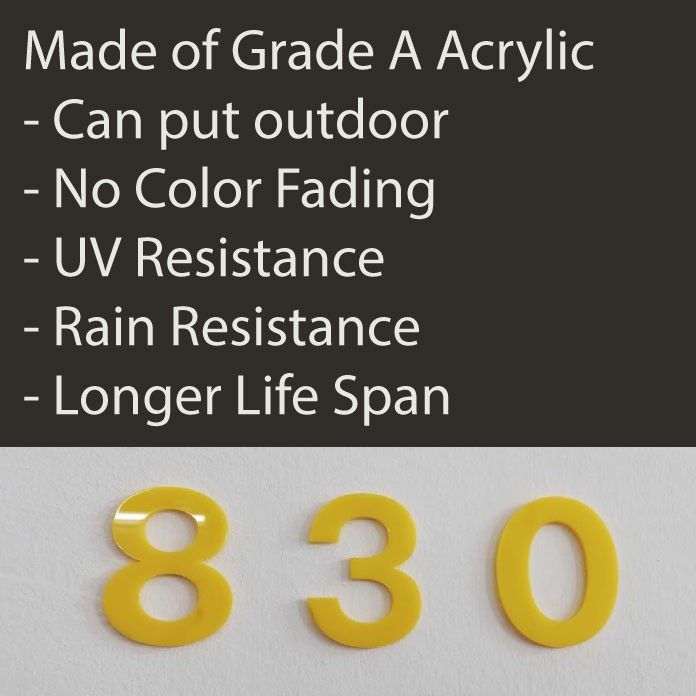 (READY STOCK) 65mm/ 100mm Yellow Plated House Door Address Number Digit /Nombor Rumah Alamat /Nombor - Image 5