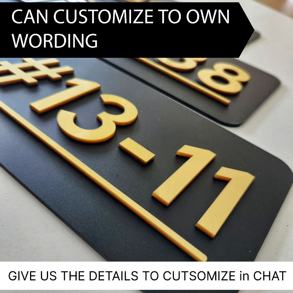 UMAKE BLack Gold Customize Acrylic House Number Plate Tanda Rumah 门牌 Room Number Office modern sign - Image 5