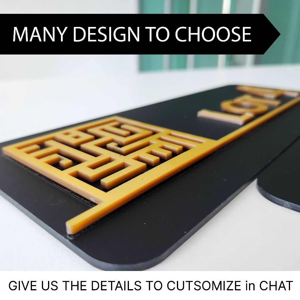 UMAKE BLack Gold Customize Acrylic House Number Plate Tanda Rumah 门牌 Room Number Office modern sign - Image 6