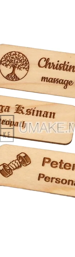 Wood Engraved Nametag