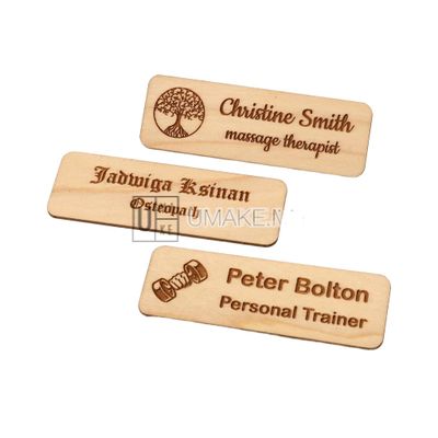 Wood Engraved Nametag