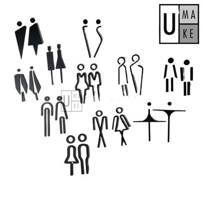 3D Acrylic Toilet Sign