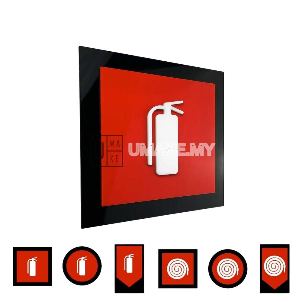 3D Acrylic Fire Extinguisher Sign