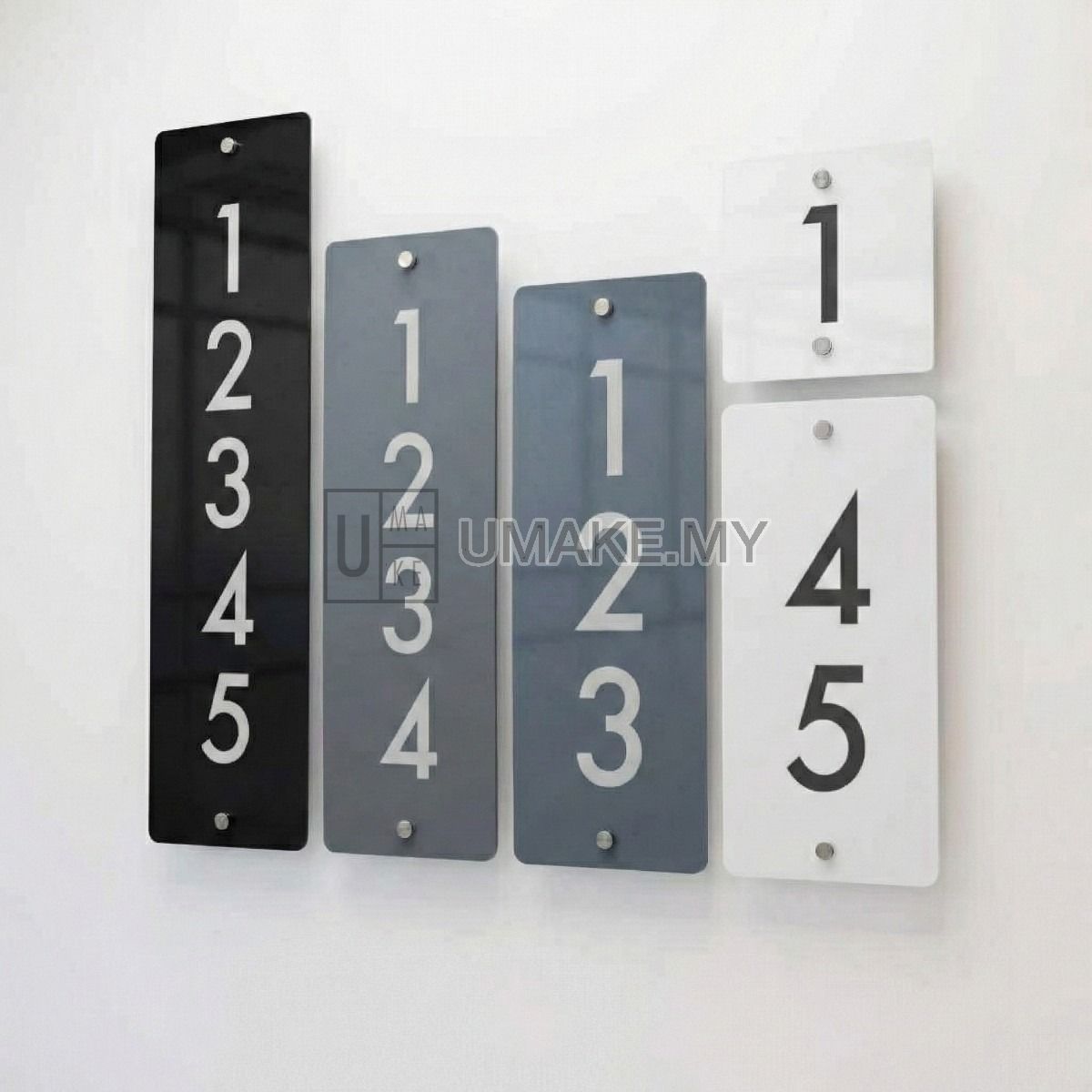 Contemporary Vertical House Number Sign
