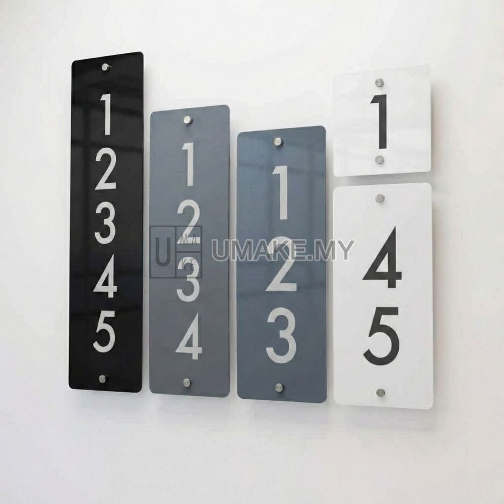 Contemporary Vertical House Number Sign