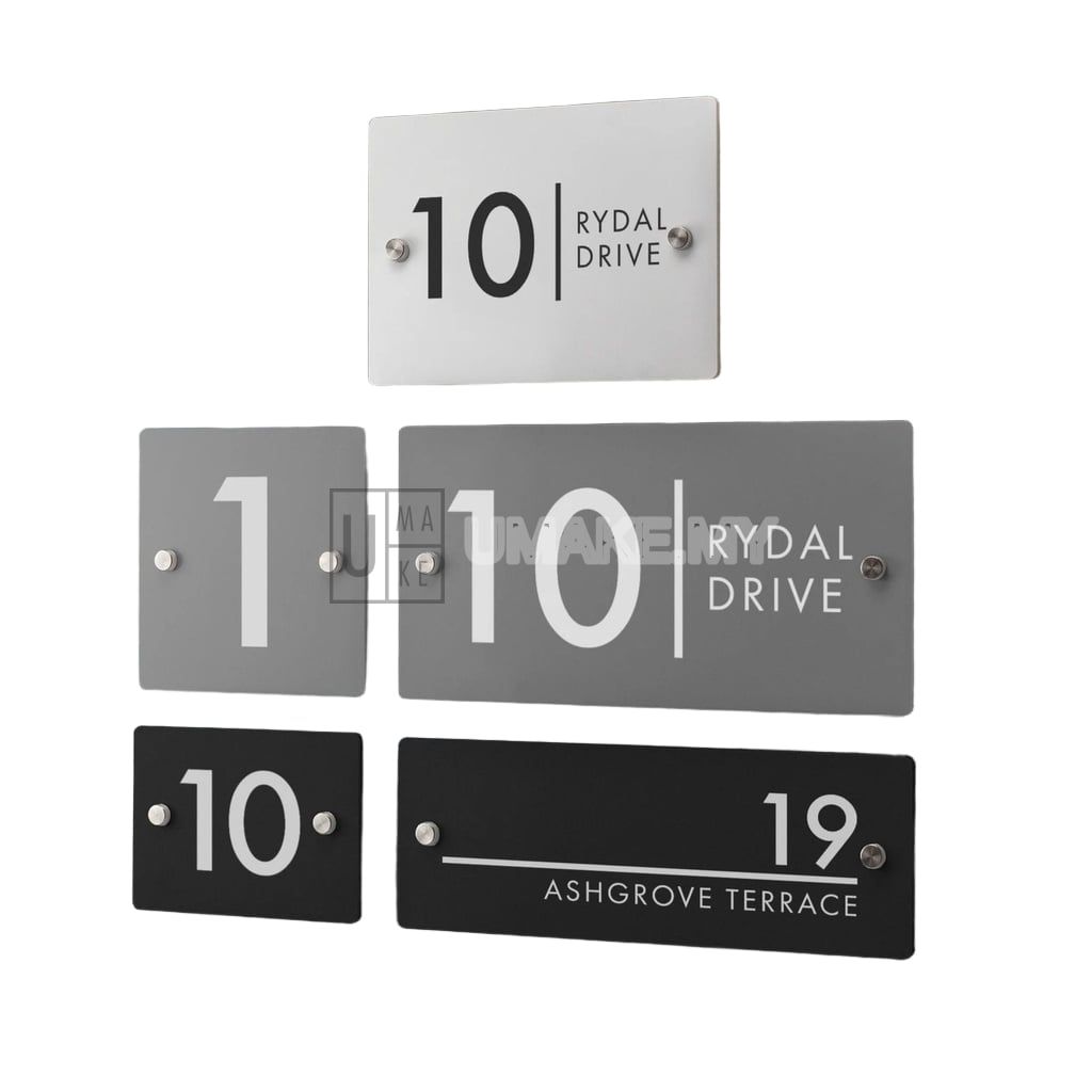 Contemporary Modern House Number Sign Printed Address Signage - tanda rumah custom- 门牌定制商用家用