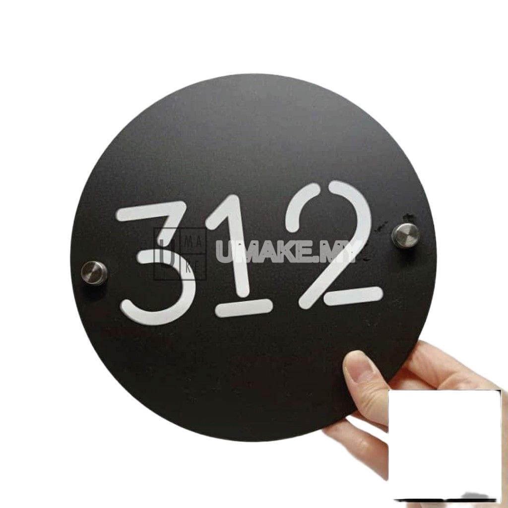 Custom Minimalist Acrylic House Number Plate (19x19cm)