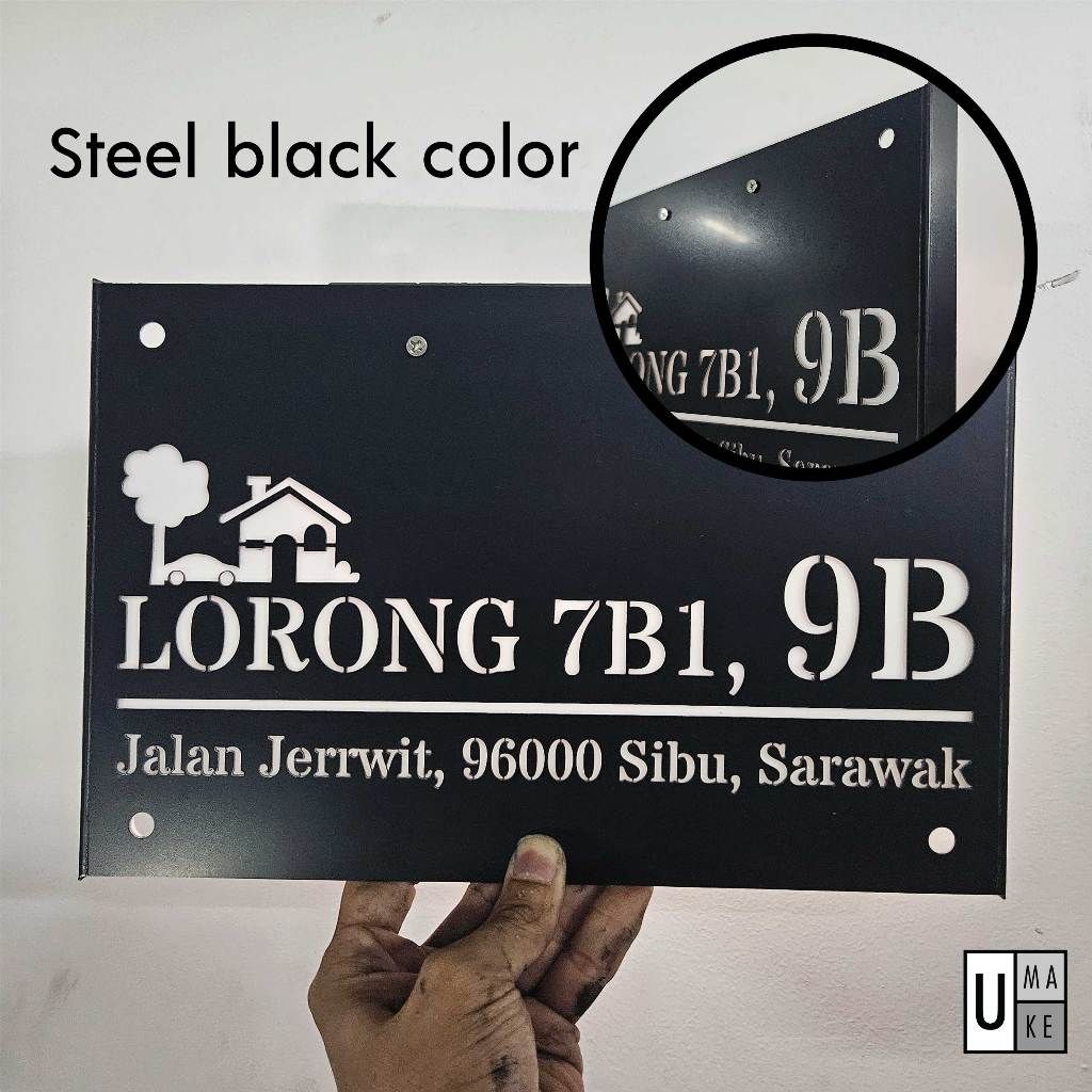 (Solar LED + Stainless Steel) Solar House Number Plate Customized & Address Sign 太阳能门牌 Outdoor Modern Tanda Rumah - Image 5