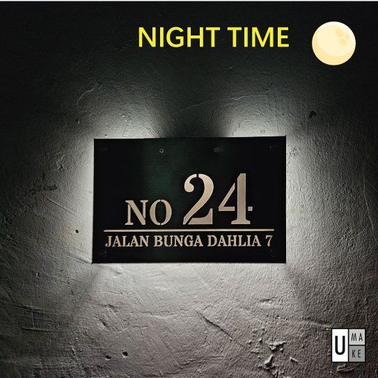 (Solar LED + Stainless Steel) Solar House Number Plate Customized & Address Sign 太阳能门牌 Outdoor Modern Tanda Rumah - Image 7