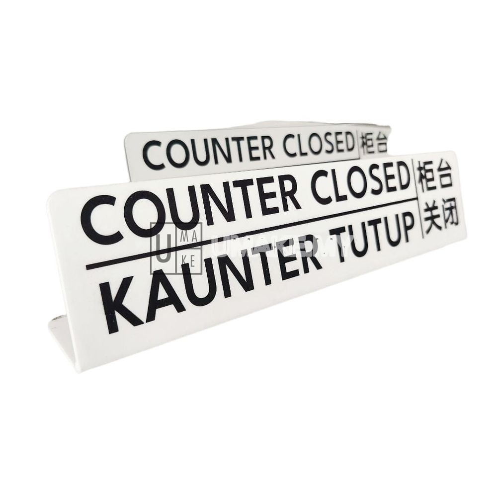 Counter Closed Acrylic Sign