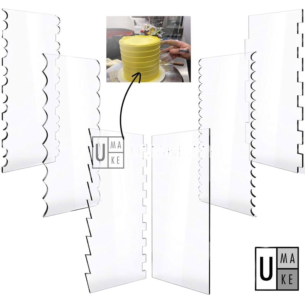 Acrylic Cake Scraper Set (6 Patterns)