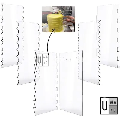 Acrylic Cake Scraper Set (6 Patterns)