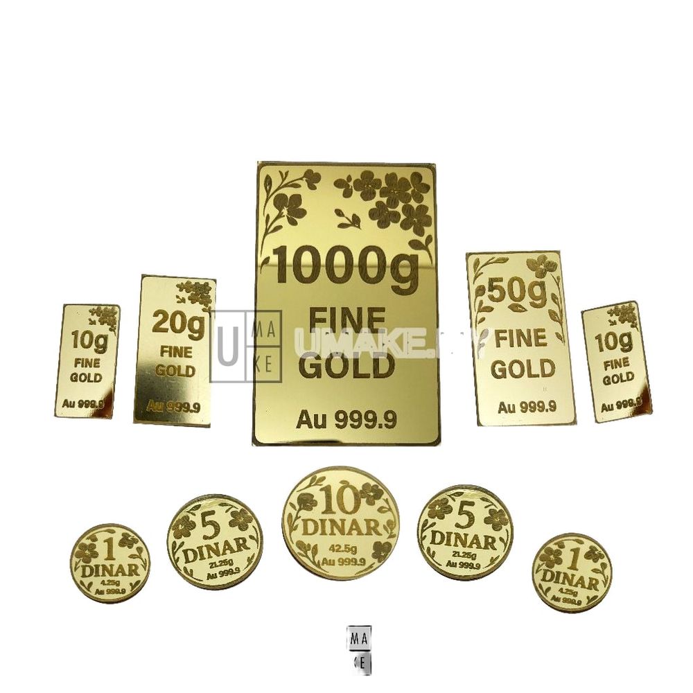Replica Gold Dinar & Gold Bar (Acrylic)