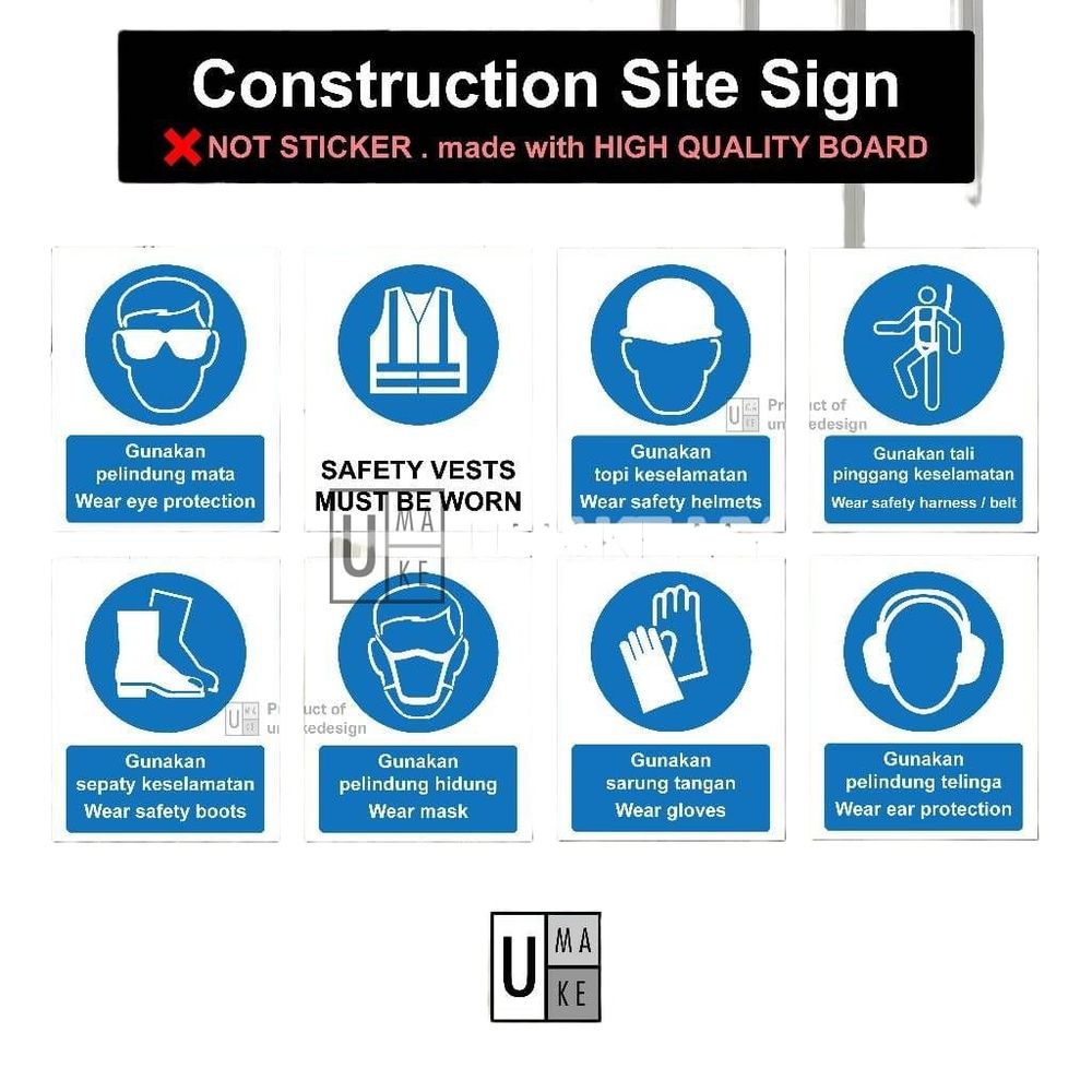 Construction Safety PPE Guidelines Sign