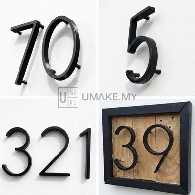 Zinc Alloy Floating House Number Letters Big Modern Door Number Alphabet Home Outdoor 5 In.black Numbers Address