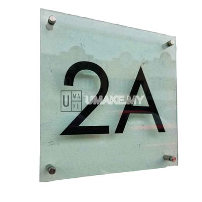 Glass-Effect Square House Number Plate