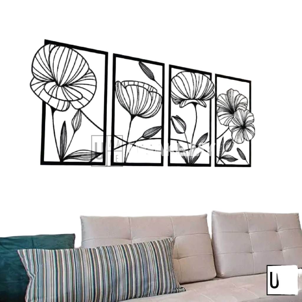 Nordic Matte Black Metal Wall Art