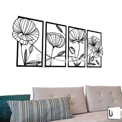 Nordic Matte Black Metal Wall Art