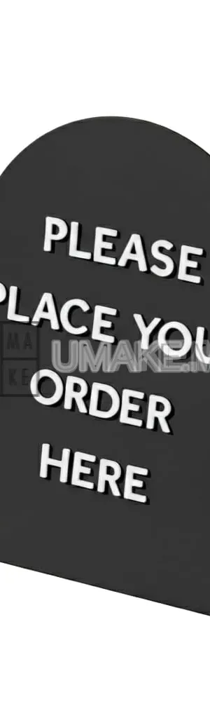 Acrylic Table Signage with Custom Wordings (L Shape)