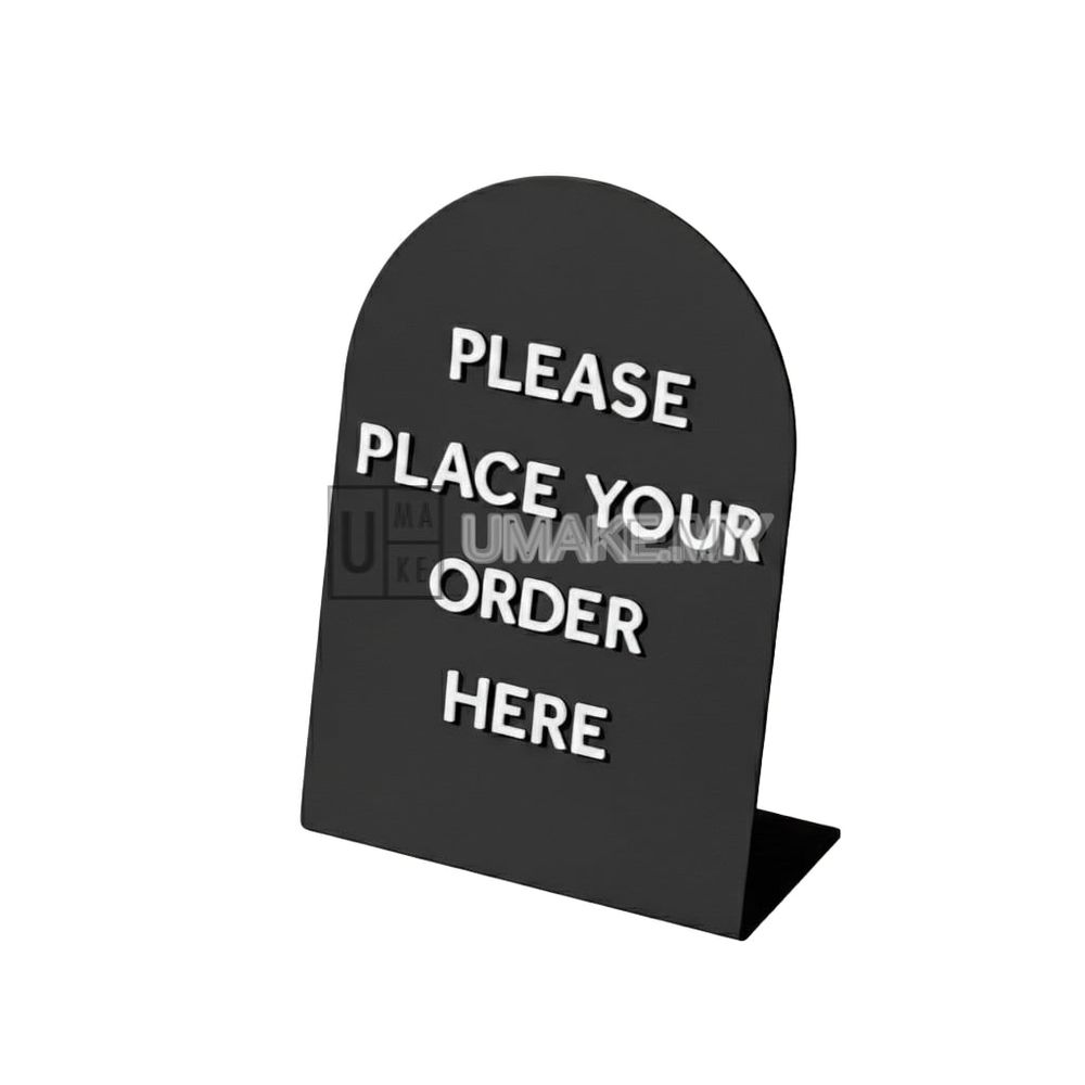 Acrylic Table Signage with Custom Wordings (L Shape)