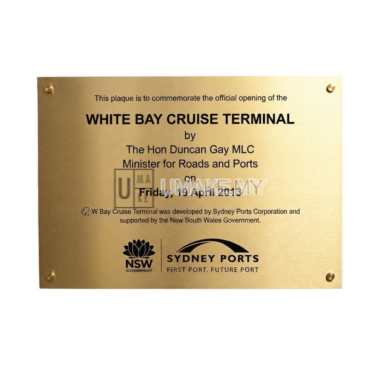 Opening Ceremony Stainless Steel Plaque