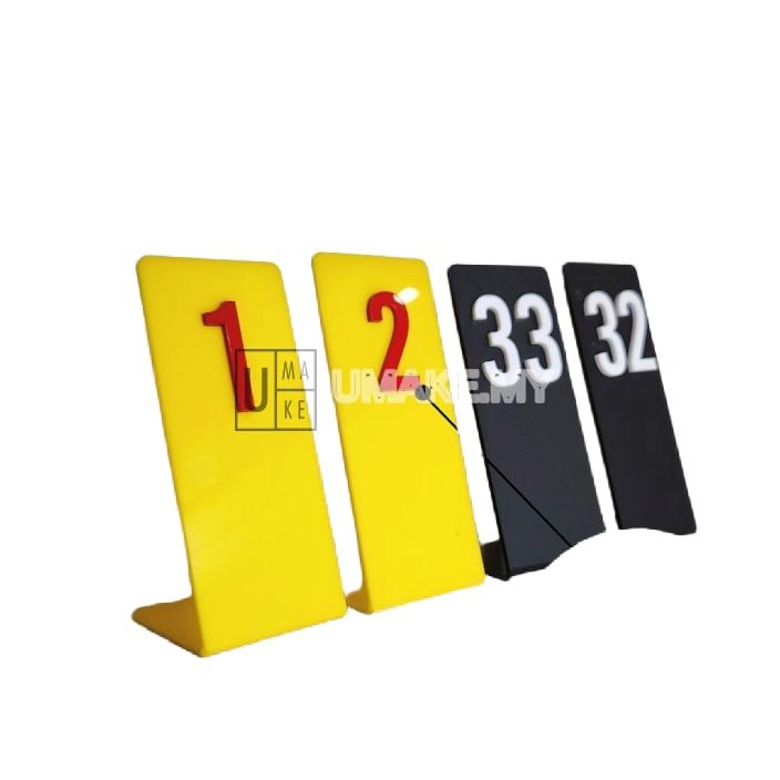 Acrylic Standing Table Number (L-Shape, 5pcs)