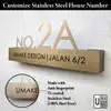 Gold Stainless Steel House Number Plate view 1