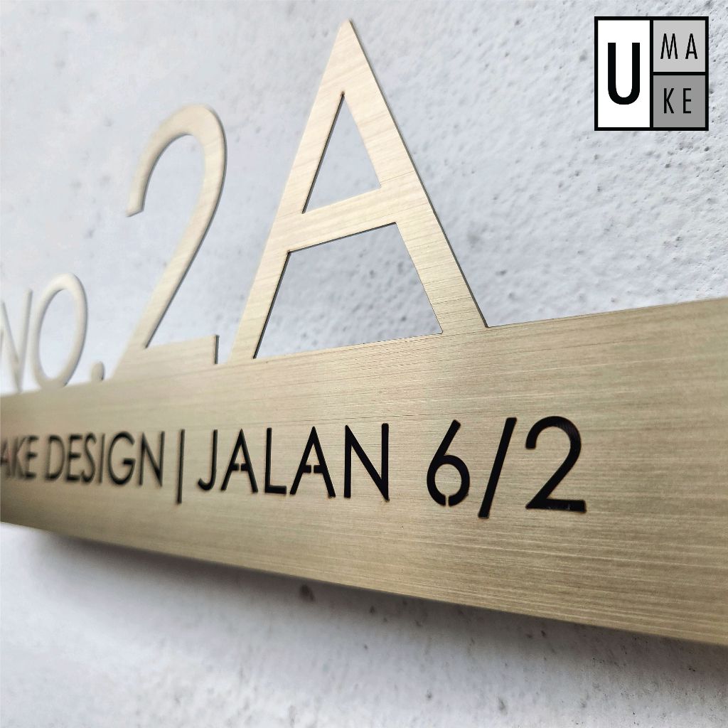 UMAKE Gold House Number Plate Stainless Steel Customized House Sign Signage | Tanda Rumah | 门牌 - Image 5