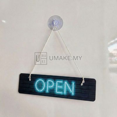 Printed Open/Close Sign (Neon Effect)