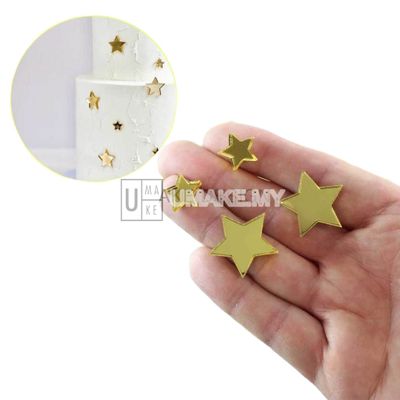 Gold & Silver Mirror Acrylic Star Craft Pieces