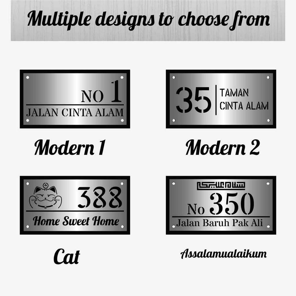 Stainless Steel 304 Laser House Plate Address Nombor Rumah Tanda Rumah 门牌 Metal Fully Customize - Image 4